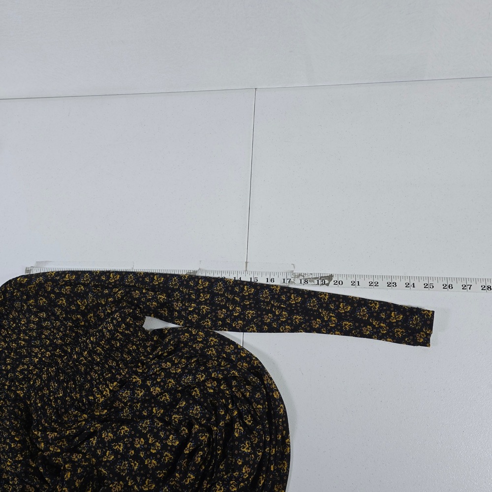 Free People Floral Smocked Maxi‎ Dress Black Yellow Long Sleeve Size S - Picture 4 of 8